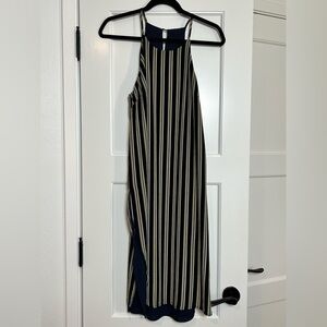 Lush Striped Layered Halter Dress (Small)